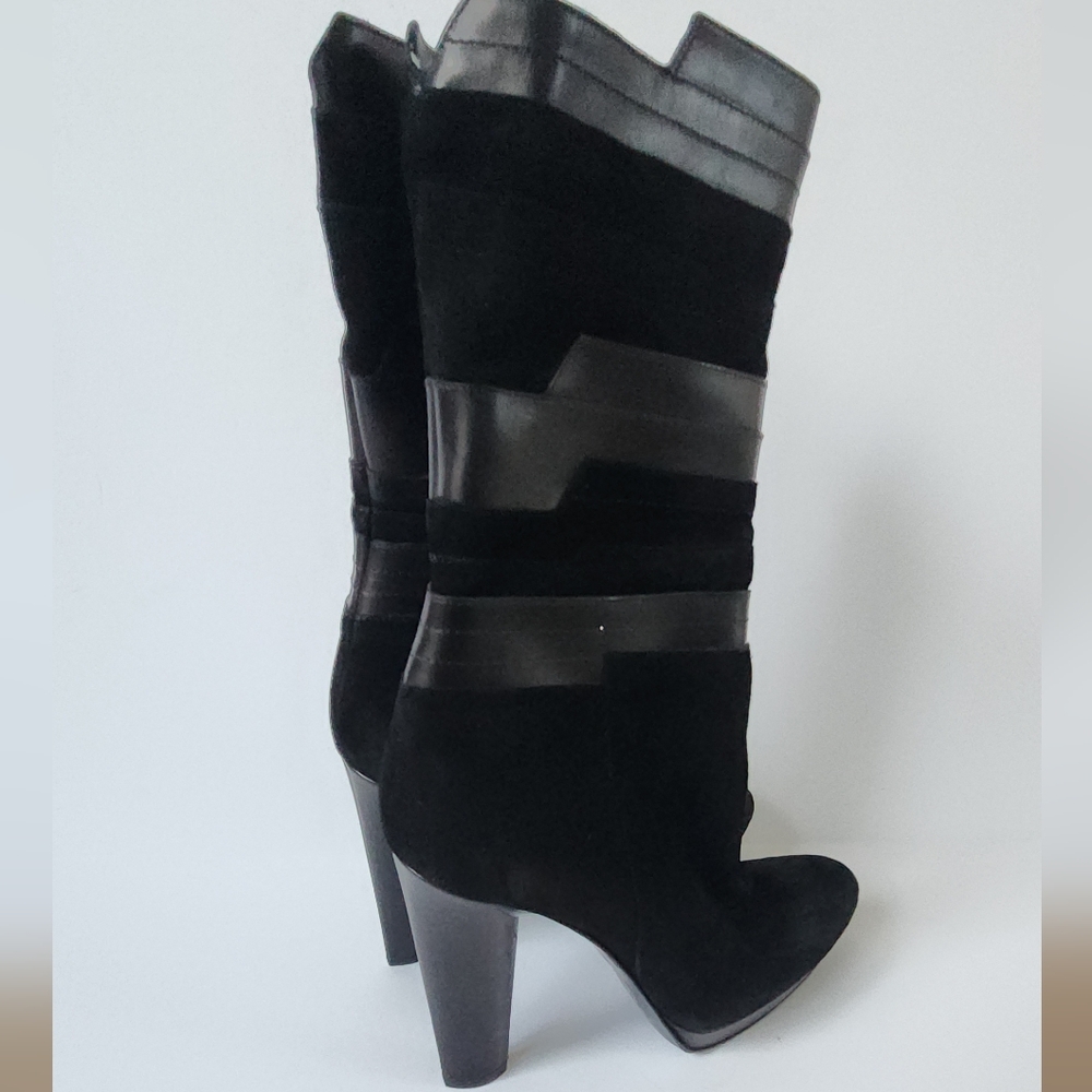 Calvin Klein Suede Mid Calf Boots - Picture 4 of 8